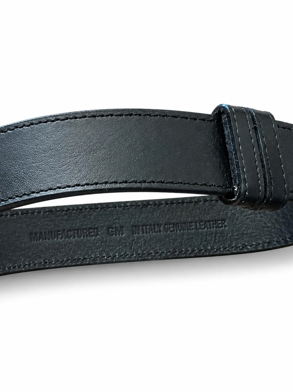 Genuine Italian Leather W/ Oversized Gold Hook Belt Buckle.